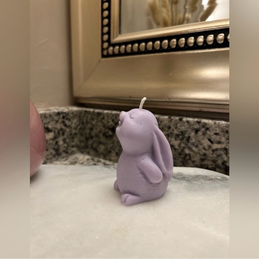 Hand crafted Purple Bunny Shaped Candle